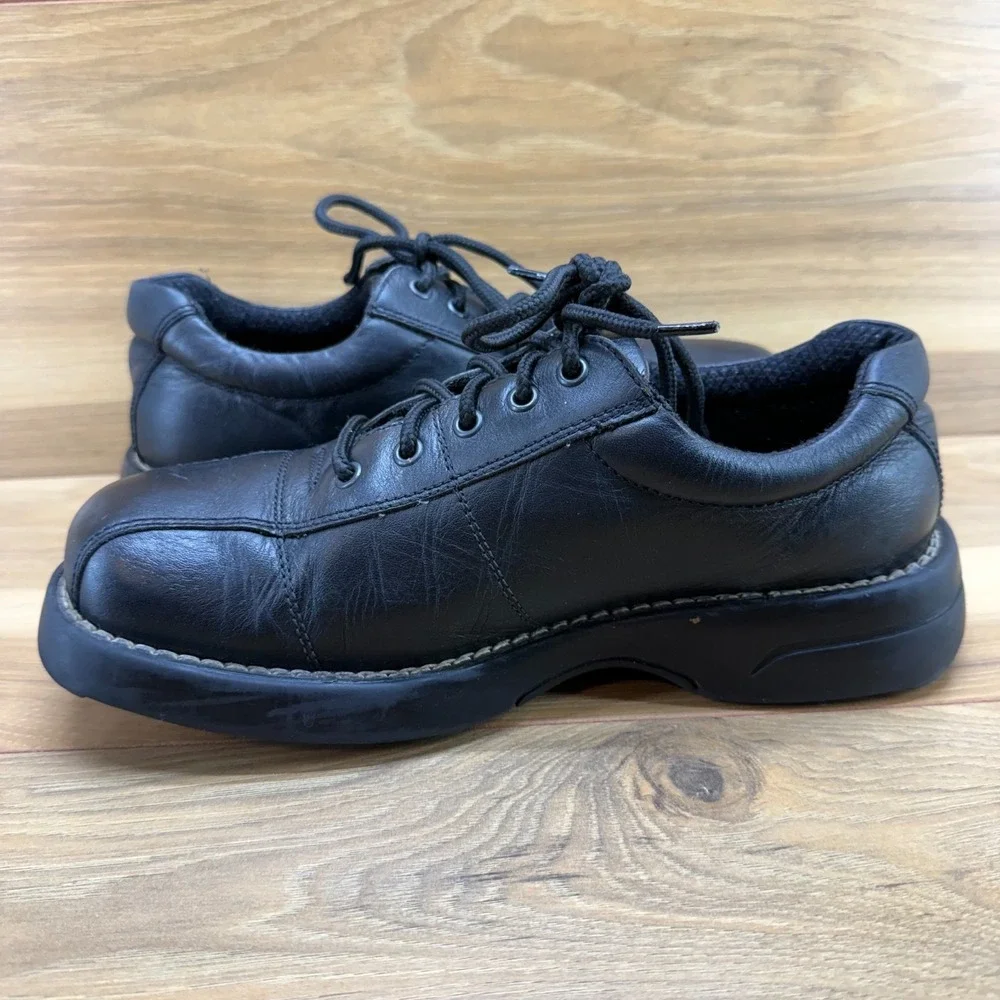 ID‎ Required Y2K Chunky Oxfords Mens 6.5 Black Dawson Leather Square Toe